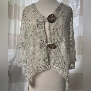 Women's Gray Button-Front Sweater